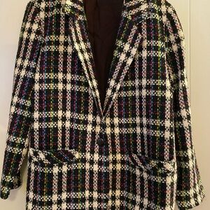 Ford Women's Colorful Checkered Blazer Vintage